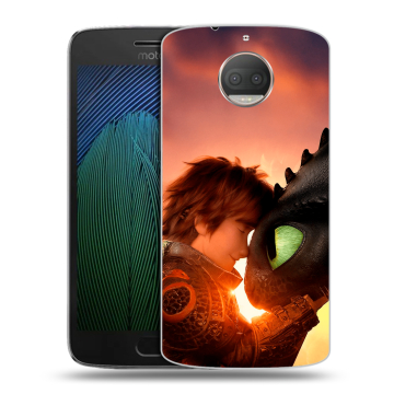 Пластиковый чехол на Motorola Moto G5s Plus с принтом Как приручить дракона