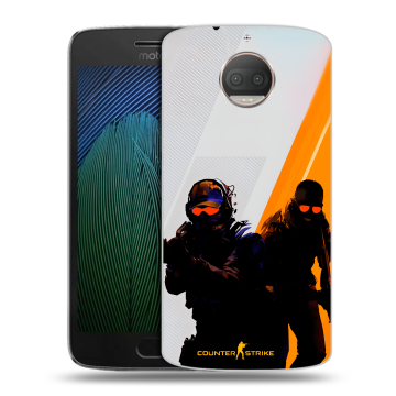 Пластиковый чехол на Motorola Moto G5s Plus с принтом Контер страйк Counter strike