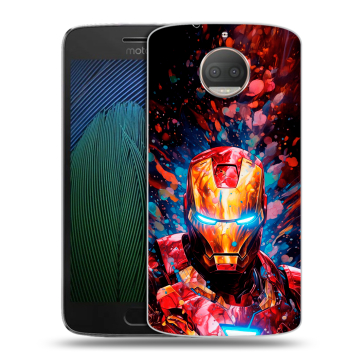Пластиковый чехол на Motorola Moto G5s Plus с принтом Железный человек Ironman