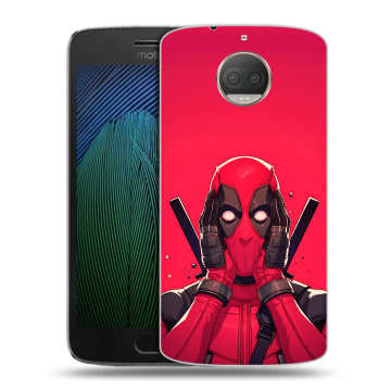 Пластиковый чехол на Motorola Moto G5s Plus с принтом Дедпул Deadpool