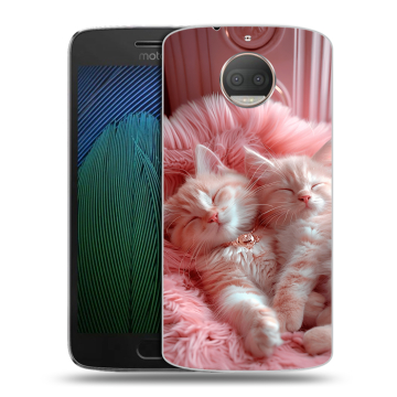 Пластиковый чехол на Motorola Moto G5s Plus с принтом котята котики Пластиковый чехол на Motorola Moto G5s Plus с принтом котята котики