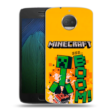 Пластиковый чехол на Motorola Moto G5s Plus с принтом Майнкрафт Minecraft