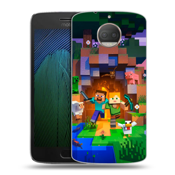 Пластиковый чехол на Motorola Moto G5s Plus с принтом Майнкрафт Minecraft Пластиковый чехол на Motorola Moto G5s Plus с принтом Майнкрафт Minecraft
