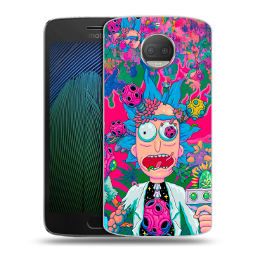 Пластиковый чехол на Motorola Moto G5s Plus с принтом Рик и Морти Rick Morty