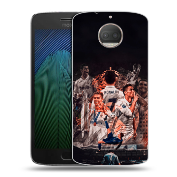 Пластиковый чехол на Motorola Moto G5s Plus с принтом Реал Роналдо Real Ronaldo