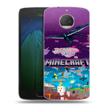 Пластиковый чехол на Motorola Moto G5s Plus с принтом Майнкрафт Minecraft