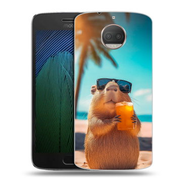 Пластиковый чехол на Motorola Moto G5s Plus с принтом Капибара