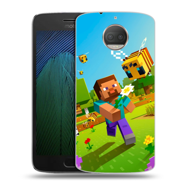 Пластиковый чехол на Motorola Moto G5s Plus с принтом Майнкрафт Minecraft