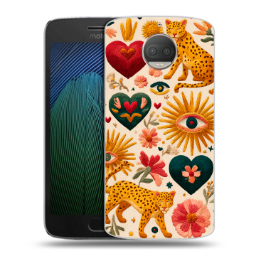 Пластиковый чехол на Motorola Moto G5s Plus с принтом Модный принт