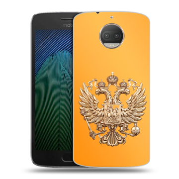 Пластиковый чехол на Motorola Moto G5s Plus с принтом Герб Флаг России