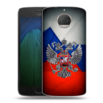 Пластиковый чехол на Motorola Moto G5s Plus с принтом Флаг России