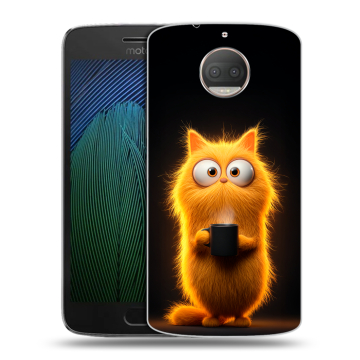 Пластиковый чехол на Motorola Moto G5s Plus с принтом Смешной кот