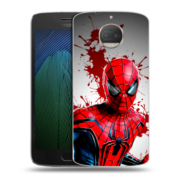 Пластиковый чехол на Motorola Moto G5s Plus с принтом Spiderman Человек паук