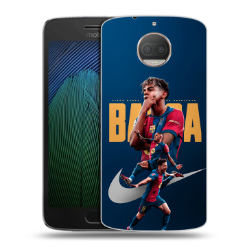 Пластиковый чехол на Motorola Moto G5s Plus с принтом Барселона Barca Yamal 