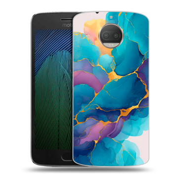 Пластиковый чехол на Motorola Moto G5s Plus с принтом Мрамор блестки