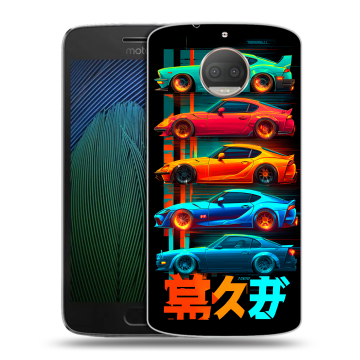 Пластиковый чехол на Motorola Moto G5s Plus с принтом машины тачки