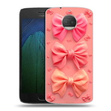Пластиковый чехол на Motorola Moto G5s Plus с принтом Розовые бантики