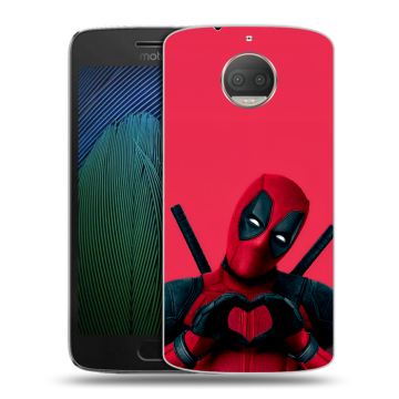 Пластиковый чехол на Motorola Moto G5s Plus с принтом Дедпул Deadpool