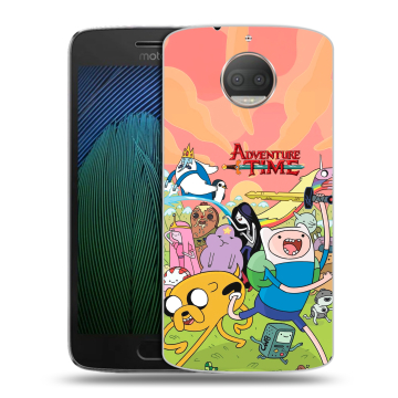 Пластиковый чехол на Motorola Moto G5s Plus с принтом Adventure time Время приключений
