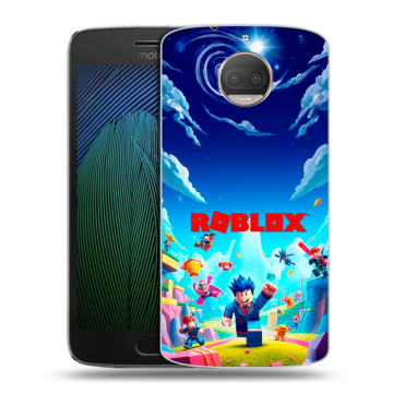 Пластиковый чехол на Motorola Moto G5s Plus с принтом Roblox Роблокс