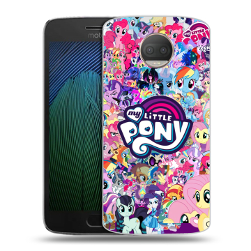 Пластиковый чехол на Motorola Moto G5s Plus с принтом My little pony Дружба чудо