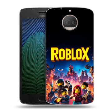 Пластиковый чехол на Motorola Moto G5s Plus с принтом Roblox Роблокс