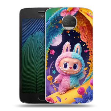 Пластиковый чехол на Motorola Moto G5s Plus с принтом Labubu Лабубу