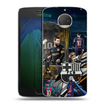 Пластиковый чехол на Motorola Moto G5s Plus с принтом Messi Barcelona