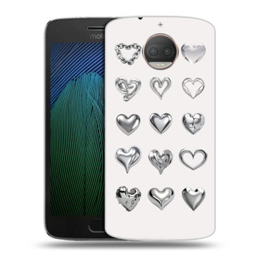 Пластиковый чехол на Motorola Moto G5s Plus с принтом Y2K сердечки