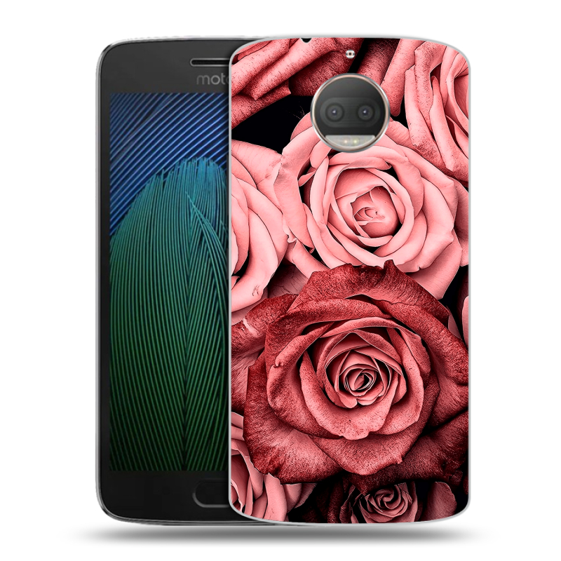 Пластиковый чехол на Motorola Moto G5s Plus с принтом Цветы розы Пластиковый чехол на Motorola Moto G5s Plus с принтом Цветы розы