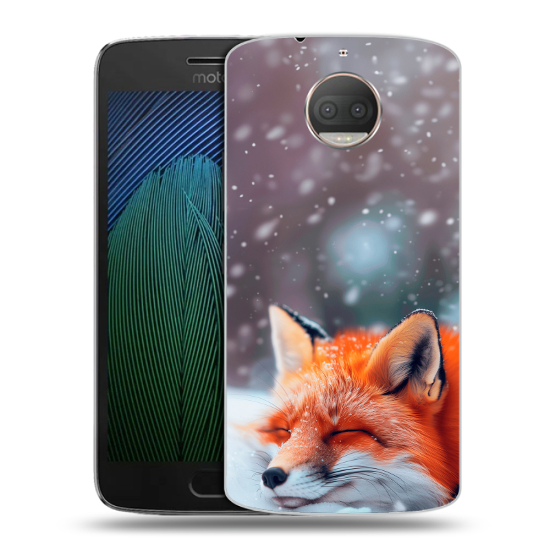 Пластиковый чехол на Motorola Moto G5s Plus с принтом лиса Пластиковый чехол на Motorola Moto G5s Plus с принтом лиса