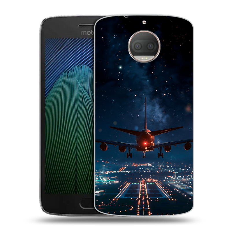 Пластиковый чехол на Motorola Moto G5s Plus с принтом самолет Пластиковый чехол на Motorola Moto G5s Plus с принтом самолет