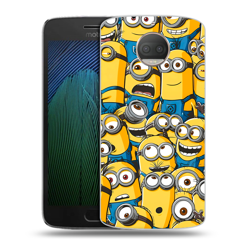 Пластиковый чехол на Motorola Moto G5s Plus с принтом Миньоны Пластиковый чехол на Motorola Moto G5s Plus с принтом Миньоны