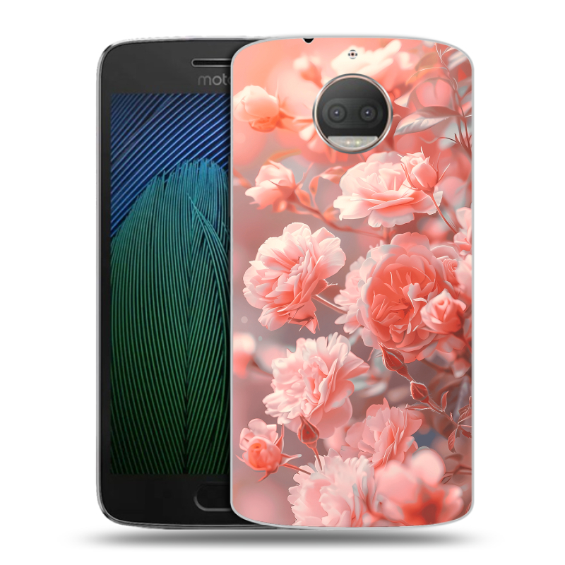 Пластиковый чехол на Motorola Moto G5s Plus с принтом Розы цветы Пластиковый чехол на Motorola Moto G5s Plus с принтом Розы цветы