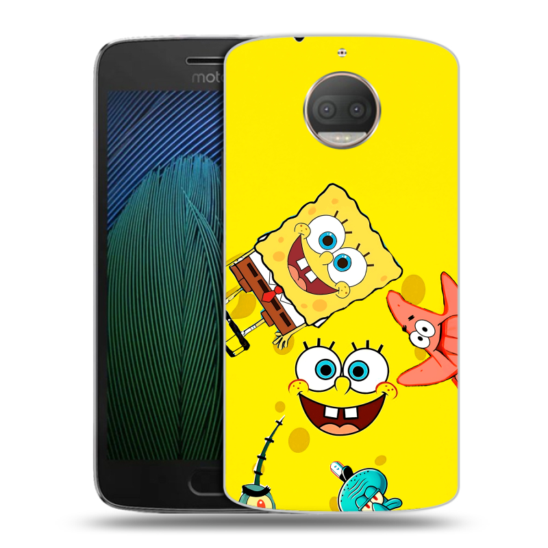 Пластиковый чехол на Motorola Moto G5s Plus с принтом Спанч боб Спанчбоб Пластиковый чехол на Motorola Moto G5s Plus с принтом Спанч боб Спанчбоб