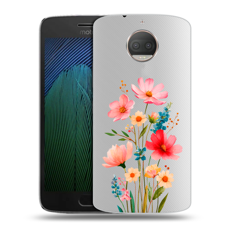 Пластиковый чехол на Motorola Moto G5s Plus с принтом Цветы Пластиковый чехол на Motorola Moto G5s Plus с принтом Цветы