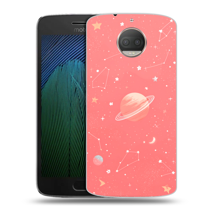 Пластиковый чехол на Motorola Moto G5s Plus с принтом Розовый космос Пластиковый чехол на Motorola Moto G5s Plus с принтом Розовый космос