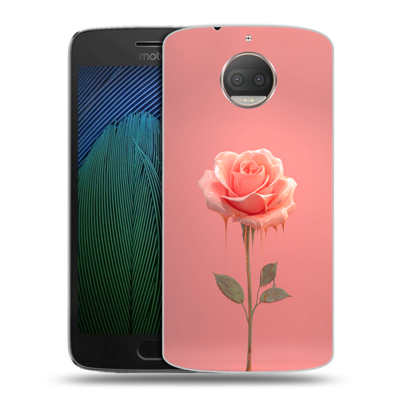 Пластиковый чехол на Motorola Moto G5s Plus с принтом Розовая роза Пластиковый чехол на Motorola Moto G5s Plus с принтом Розовая роза