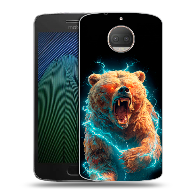 Пластиковый чехол на Motorola Moto G5s Plus с принтом Медведь Пластиковый чехол на Motorola Moto G5s Plus с принтом Медведь