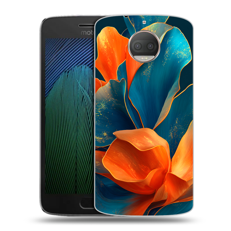 Пластиковый чехол на Motorola Moto G5s Plus с принтом Цветы Пластиковый чехол на Motorola Moto G5s Plus с принтом Цветы