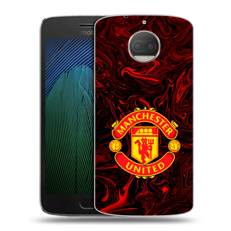 Пластиковый чехол на Motorola Moto G5s Plus с принтом Manchester United Пластиковый чехол на Motorola Moto G5s Plus с принтом Manchester United