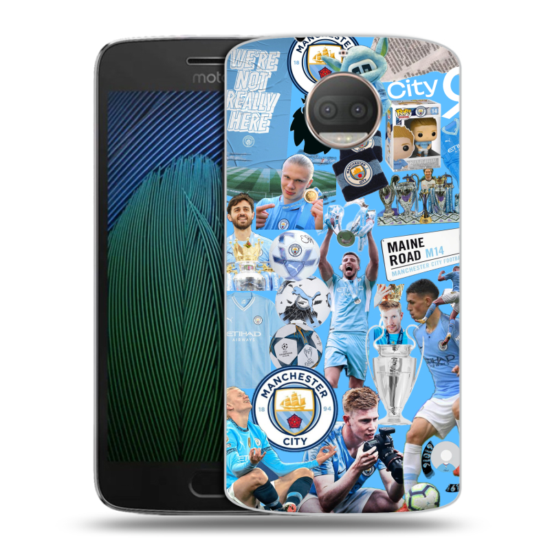 Пластиковый чехол на Motorola Moto G5s Plus с принтом Man City Манчестер Сити Пластиковый чехол на Motorola Moto G5s Plus с принтом Man City Манчестер Сити