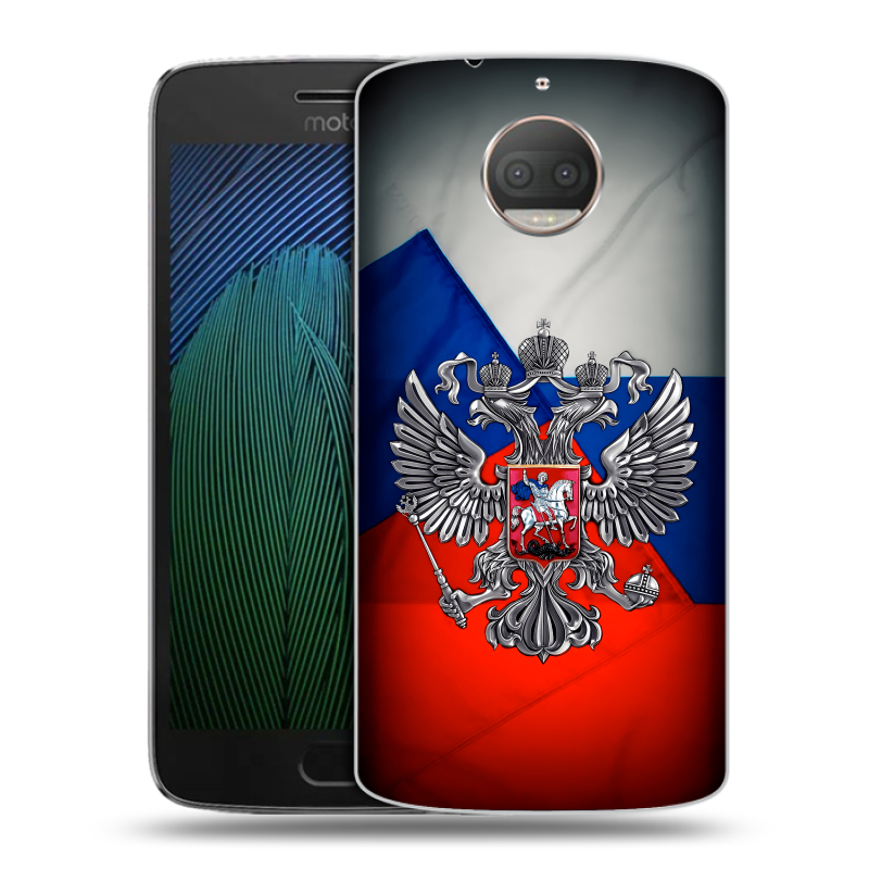 Пластиковый чехол на Motorola Moto G5s Plus с принтом Флаг России Пластиковый чехол на Motorola Moto G5s Plus с принтом Флаг России