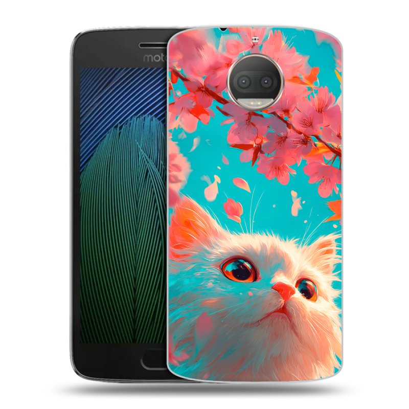Пластиковый чехол на Motorola Moto G5s Plus с принтом Красивый кот Пластиковый чехол на Motorola Moto G5s Plus с принтом Красивый кот