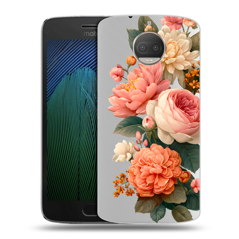 Пластиковый чехол на Motorola Moto G5s Plus с принтом цветы Пластиковый чехол на Motorola Moto G5s Plus с принтом цветы