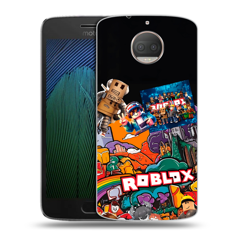 Пластиковый чехол на Motorola Moto G5s Plus с принтом Roblox Роблокс Пластиковый чехол на Motorola Moto G5s Plus с принтом Roblox Роблокс