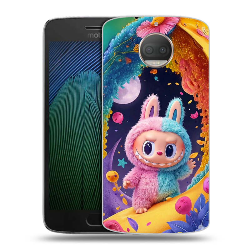 Пластиковый чехол на Motorola Moto G5s Plus с принтом Labubu Лабубу Пластиковый чехол на Motorola Moto G5s Plus с принтом Labubu Лабубу