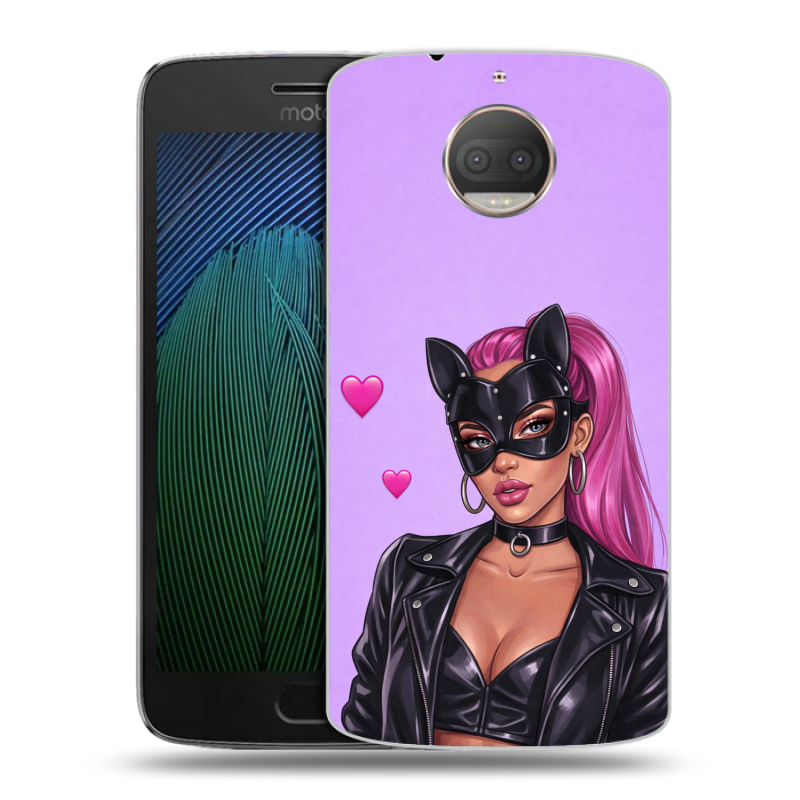 Пластиковый чехол на Motorola Moto G5s Plus с принтом женский Пластиковый чехол на Motorola Moto G5s Plus с принтом женский