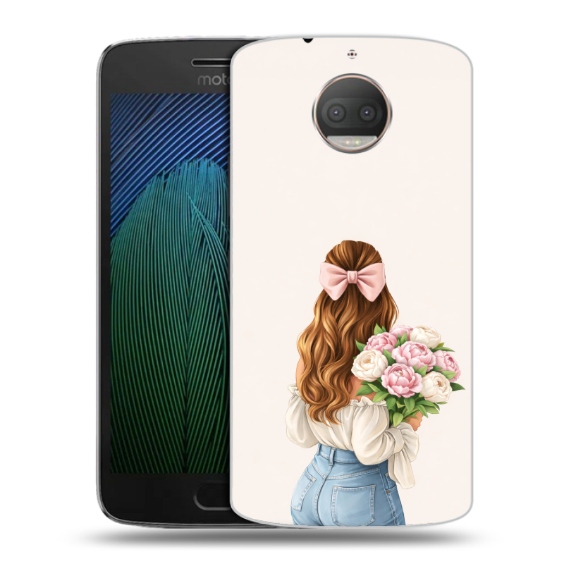 Пластиковый чехол на Motorola Moto G5s Plus с принтом женский Пластиковый чехол на Motorola Moto G5s Plus с принтом женский