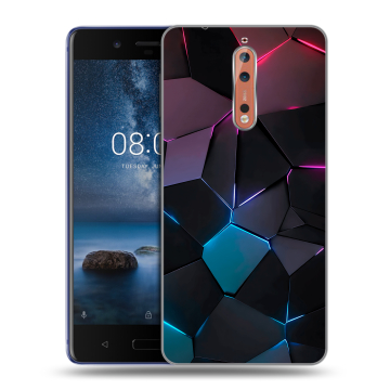 Пластиковый чехол на Nokia 8 с принтом Геометрия неона Пластиковый чехол на Nokia 8 с принтом Геометрия неона